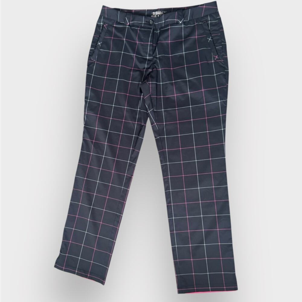 Nike Golf Tour Performance Plaid Gold Pants, size 12